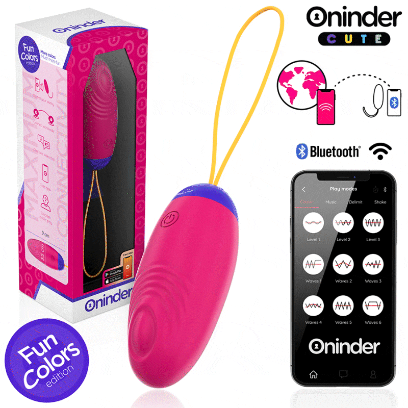 Œuf vibrant connecté Oninder Cute - vibration, ondulation et tapotement