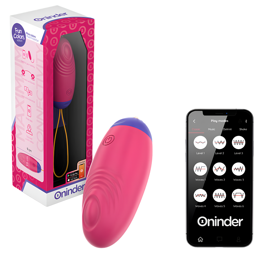 Œuf vibrant connecté Oninder Cute - vibration, ondulation et tapotement