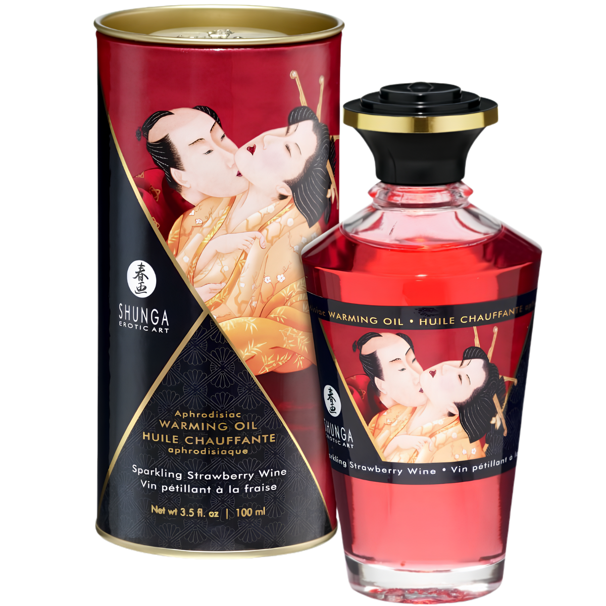 Huile de massage chauffante comestible Shunga