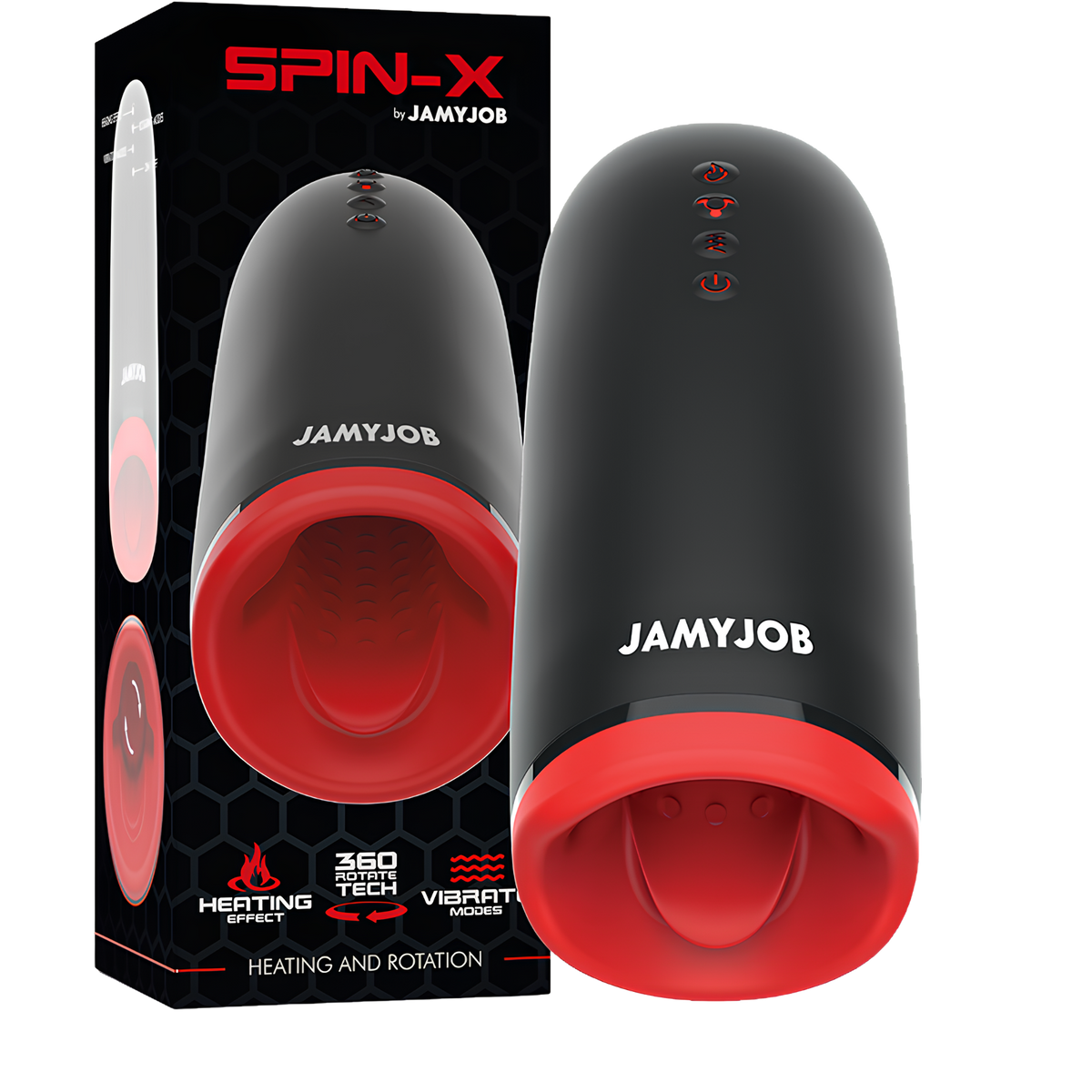 Masturbateur chauffant et rotatif Jamyjob Spin-X