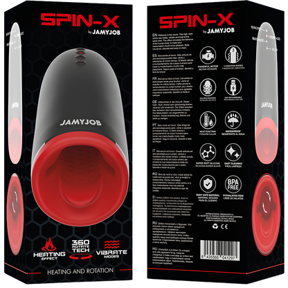 Masturbateur chauffant et rotatif Jamyjob Spin-X