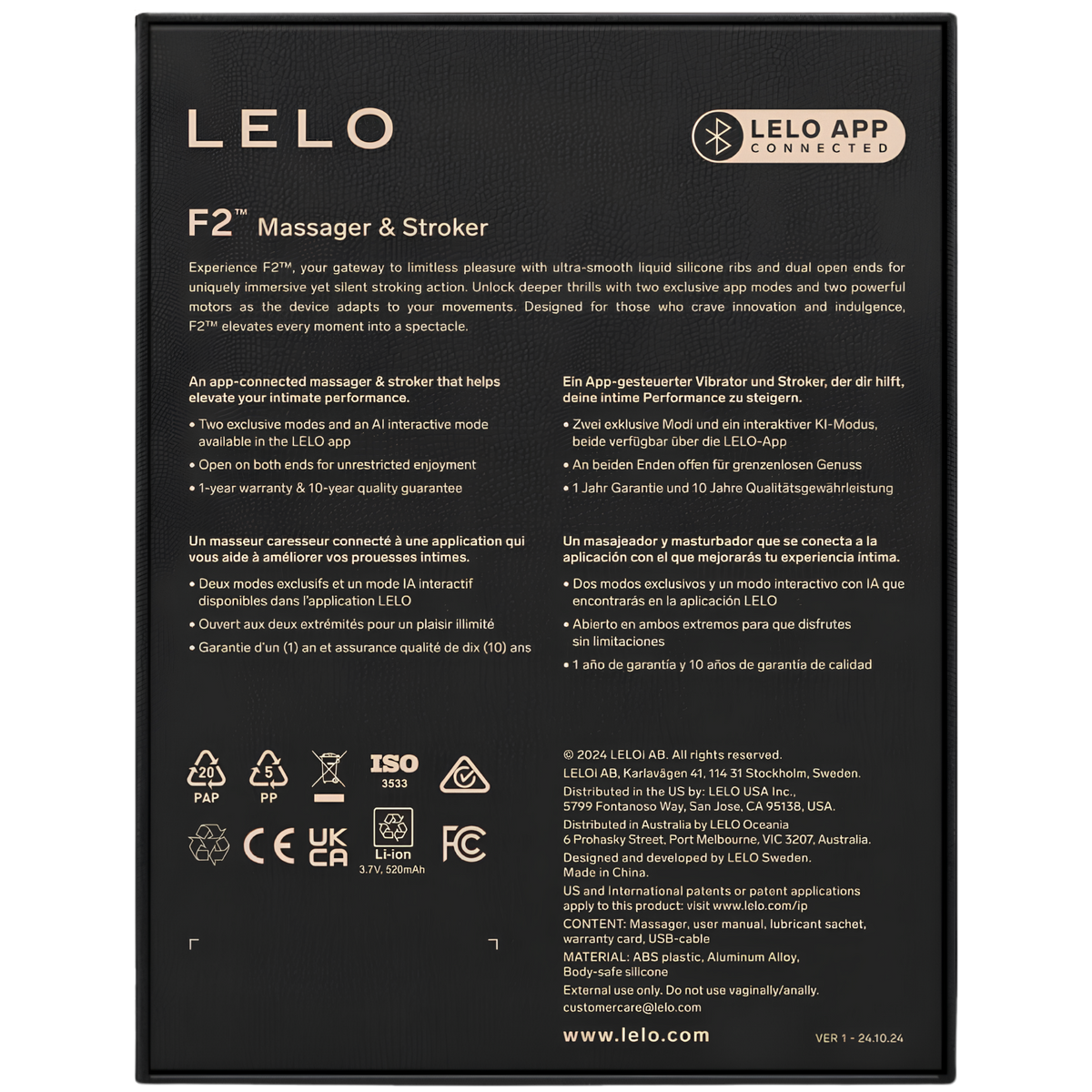 Masturbateur vibrant LELO F2s