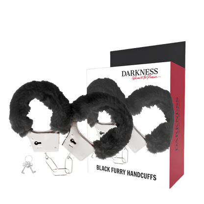 Menottes doublées Darkness noires et leur boîte