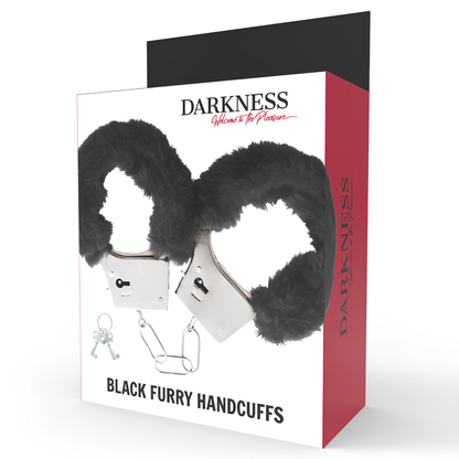 Menottes doublées Darkness noires dans leur boîte