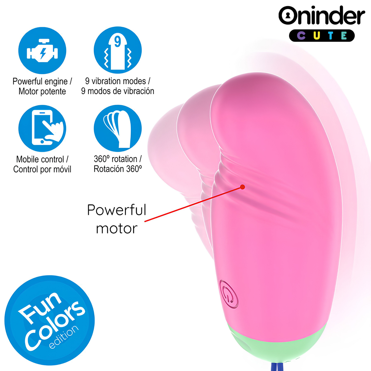 Œuf vibrant connecté Oninder Cute - rotation à 360 degrés