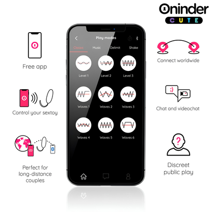 Œuf vibrant connecté Oninder Cute - vibration, ondulation et tapotement