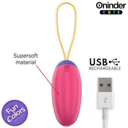 Œuf vibrant connecté Oninder Cute - vibration, ondulation et tapotement