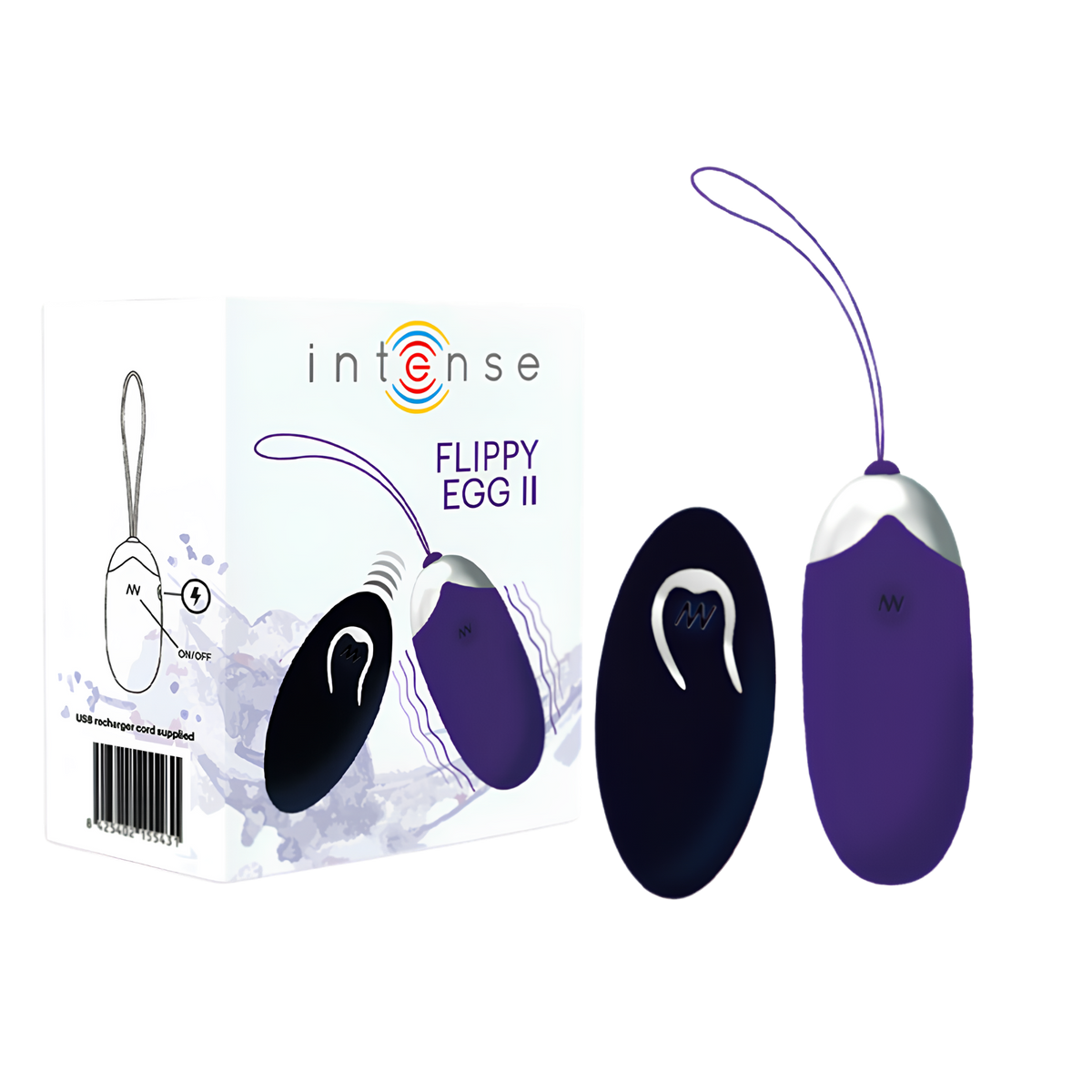 Œuf vibrant télécommandé Intense Flippy II - 12 modes, portée 10 mètres