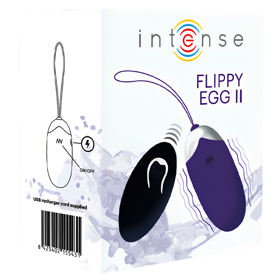Œuf vibrant télécommandé Intense Flippy II - 12 modes, portée 10 mètres