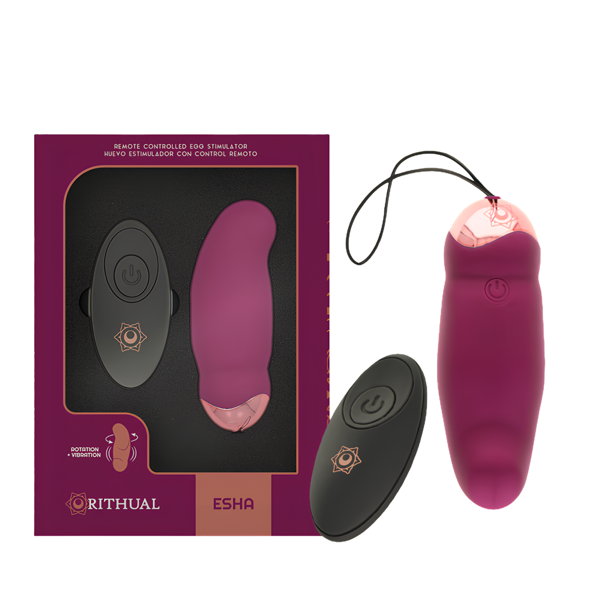 Œuf vibrant télécommandé Rithual Esha - rotation et vibration