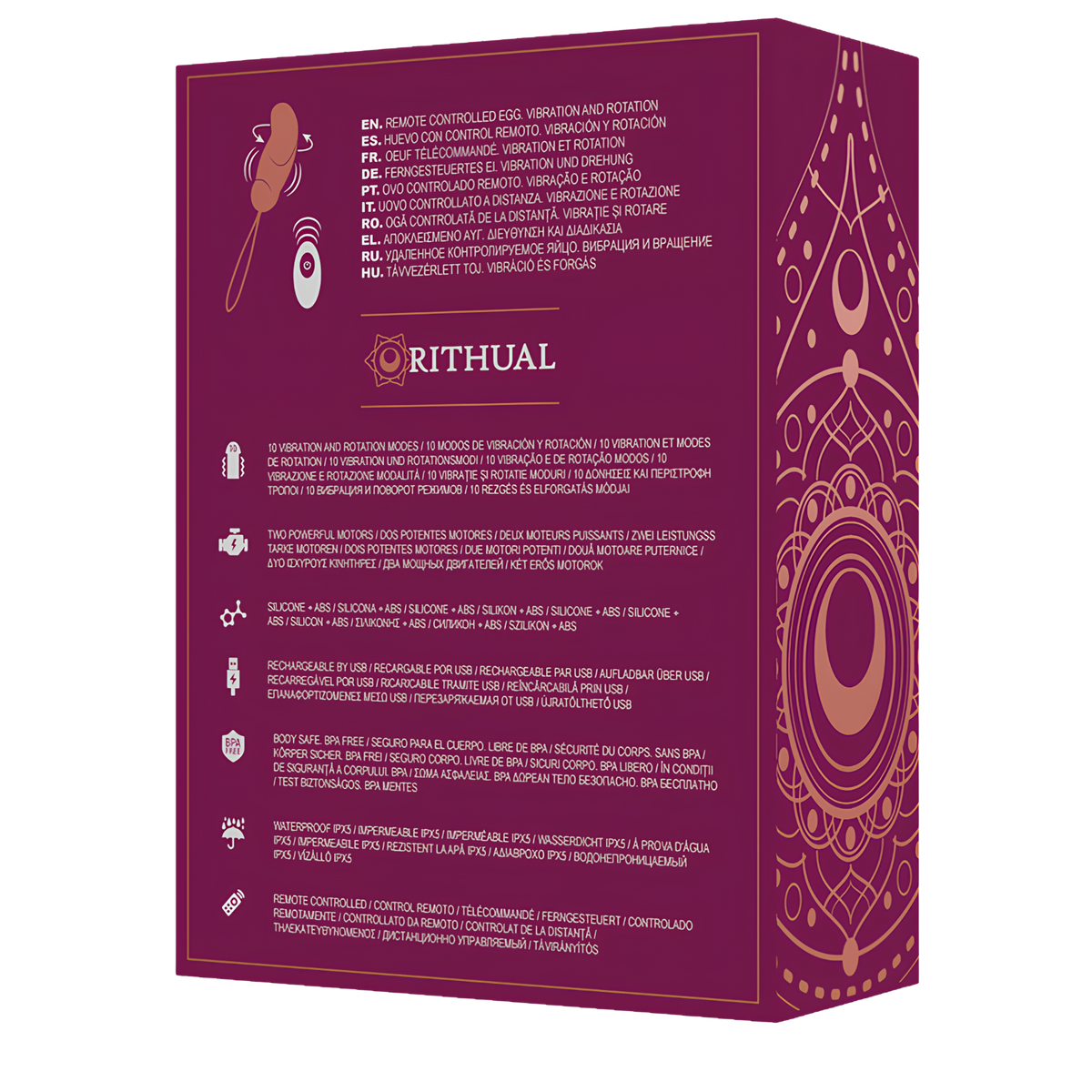 Œuf vibrant télécommandé Rithual Esha - rotation et vibration