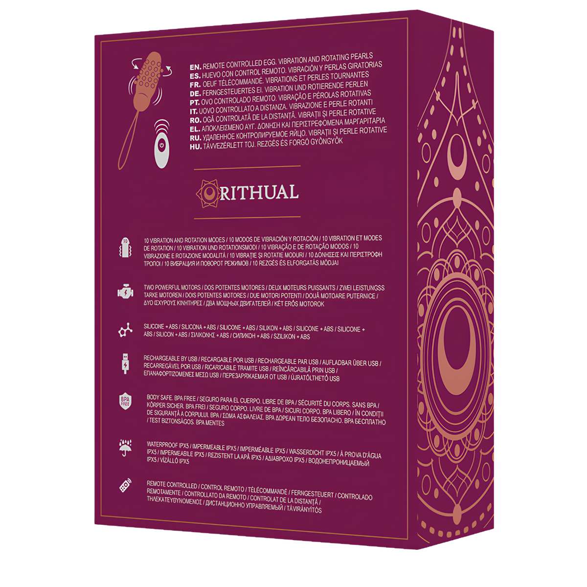 Œuf vibrant télécommandé Rithual Sita - billes rotatives