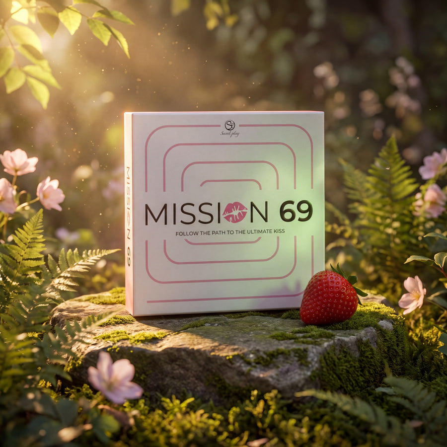 Jeu de plateau érotique pour couple Mission 69 de Secret Play, dans sa boîte