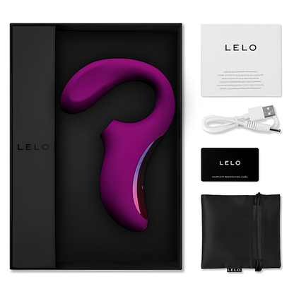 Stimulateur double LELO Enigma - ondes soniques et bras interne, 140 mm insérables