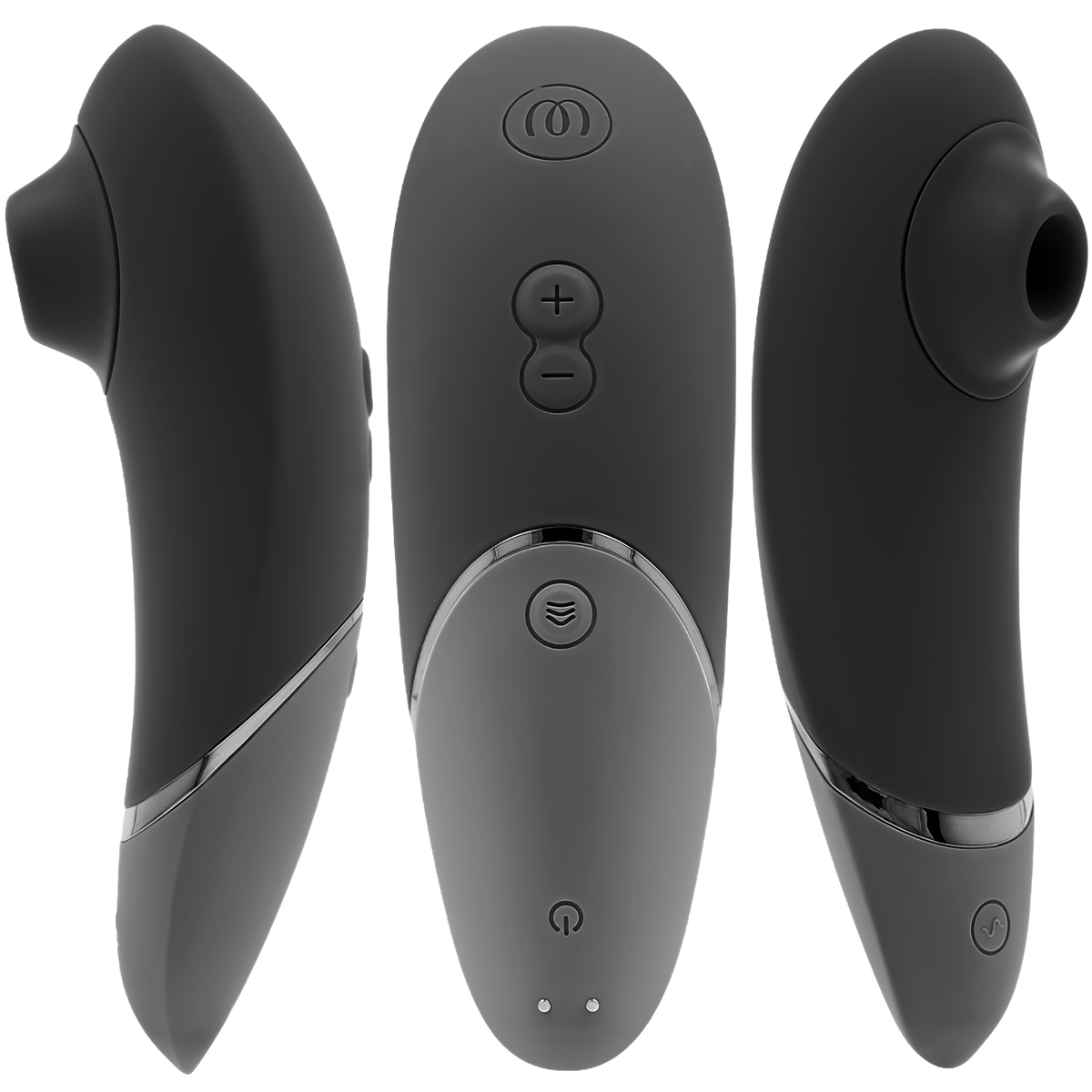 Womanizer Next noir vu de profil, de face et de l'autre côté