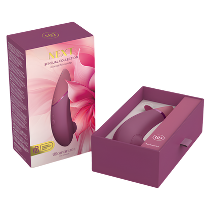 Coffret ouvert du Womanizer Next rose fondu, édition Sensual Collection