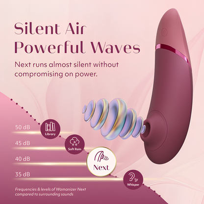 Womanizer Next rose fondu, infographie sur son niveau sonore